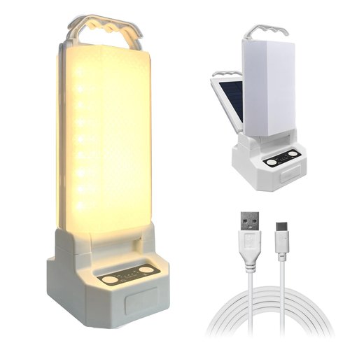 Watfal Solar Powered LED Portable Camping Lantern 4500mAh Rechargeable 1000 Luminaid 6500K Waterproof and 4 Brightness Dimmable, Ideal Camping Lights for Home Power Outages, Outdoor Survival Gear