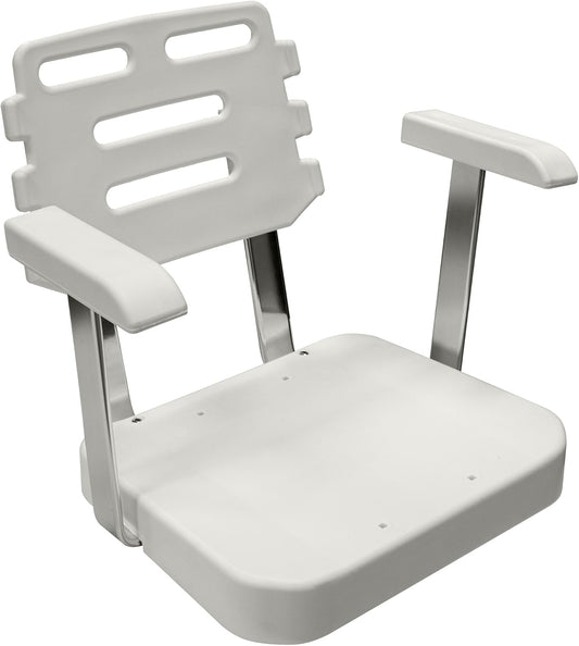 Wise 8WD562-1-710 Ladder Back Helm Chair Seat Shell with Mounting Plate, No Cushions