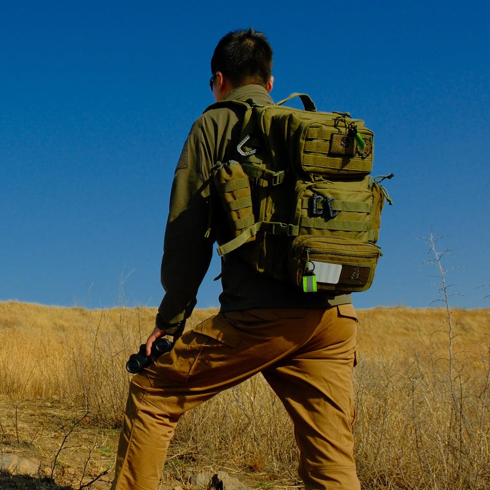 4 Pack Tactical Pouches, Molle Pouches for Backpacks, Molle Water Bottle Pouch, Backpack Attachments (Black)