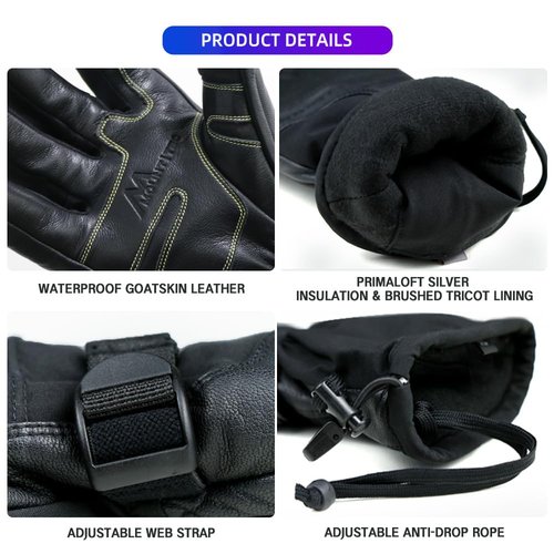 MOUNT TEC 3 in 1 Gloves,Breathable,Touchscreen,Windproof,Waterproof for Climbing,Skiing,Camping,ice Fishing,Multi-Purpose Gloves Outdoor Sports(Bk/Gr,XS)