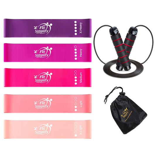 Fit Simplify Resistance Loop Exercise Bands and Jump Rope