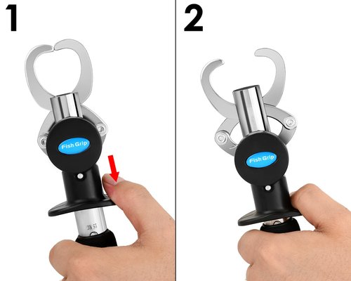 YCConcept Fish Gripper with Retractable Fish Measuring Tape Fish Lip Gripper with Scale for Fishing