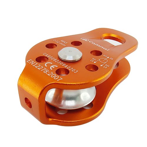 EMMRAGNO 26KN Climbing Fixed Plate Micro Pulley, General Purpose Small Single Sheave Hauling Pulley for Rock Climbing, Rappelling, Zipline Sports Etc (Orange, Pack of 1)
