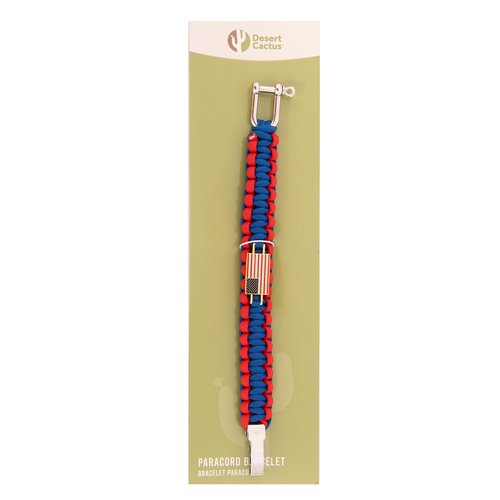 Desert Cactus United States of America Flag Paracord Bracelet USA - Adjustable Size (Paracord)