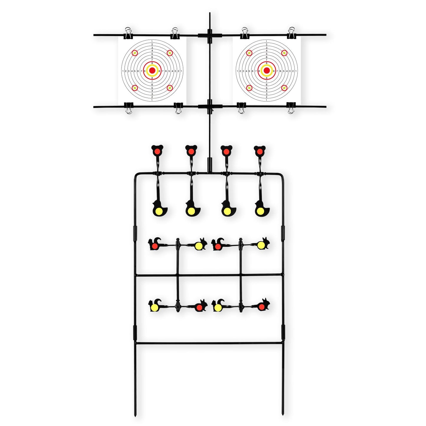 Highwild Multi-Shot Air Gun Pellet BB Gun Target 3-Section Detachable with Adjustable Paper Stand - Rated for .22/.177 Caliber