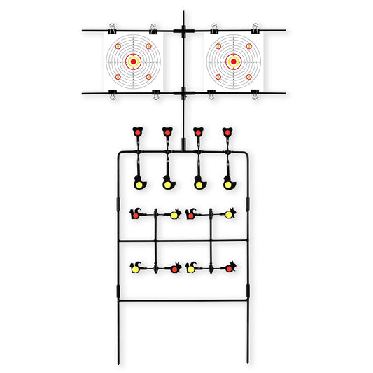 Highwild Multi-Shot Air Gun Pellet BB Gun Target 3-Section Detachable with Adjustable Paper Stand - Rated for .22/.177 Caliber