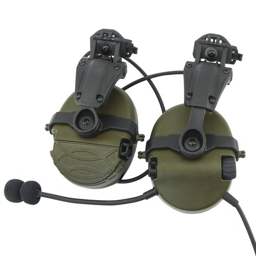 TACGZGJSM Ear Protection Electronic Shooting Earmuff Noise Canceling Headphones for ARC rail Helmets,huntting,airsoft (Army Green)