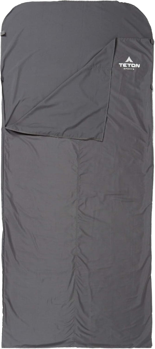Teton Sleeping Bag Liner; A Clean Sheet Set Anywhere You Go; Perfect for Travel, Camping, and Anytime You’re Away from Home Overnight; Machine Washable; Travel Sheet Set for Your Sleeping Bag