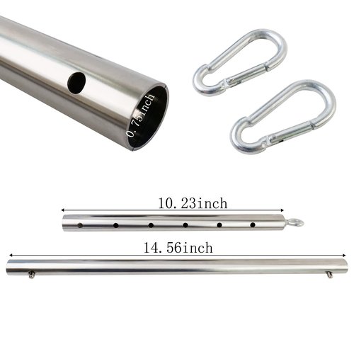 Spreader Bar Silver/Black Adjustable Exercise Stainless Steel Bar, Yoga Training Fitness Gear, Workout Bar,Sports Gym Kit (Silver)