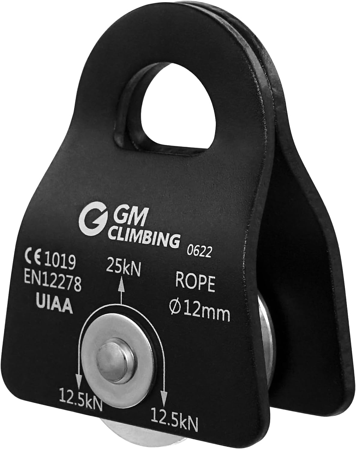 GM CLIMBING Micro Prusik Minding Pulley 25kN CE UIAA Certified 12mm Single Pulley Mobile Side Plates for Arborist Rigging Climbing Rescue