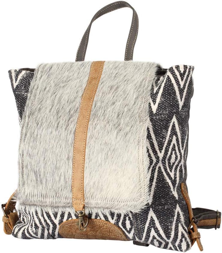 Myra Bag Grizzle Cowhide & Upcycled Canvas Backpack S-1205