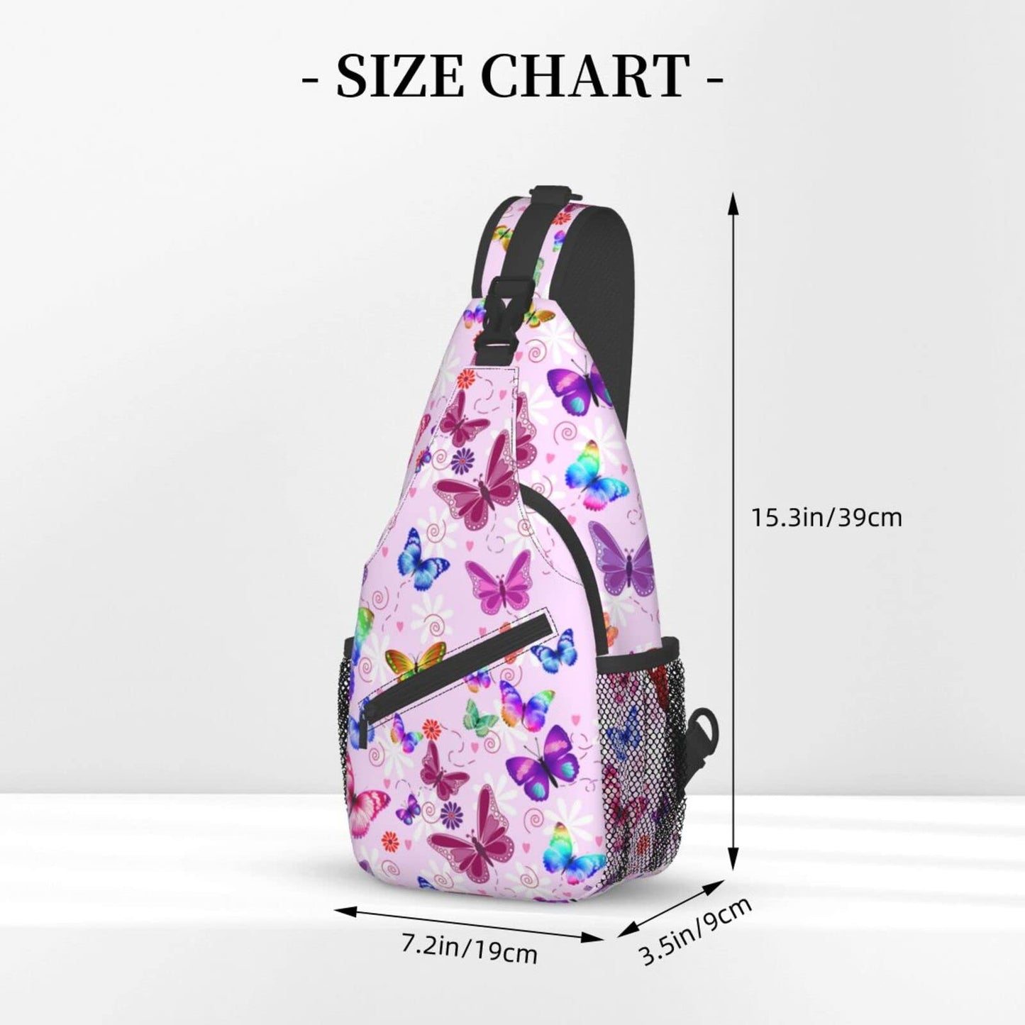 JDEIFKF Butterflies Sling Bag Travel Crossbody Bag Chest Daypack Hiking Shoulder Bag For Men Women