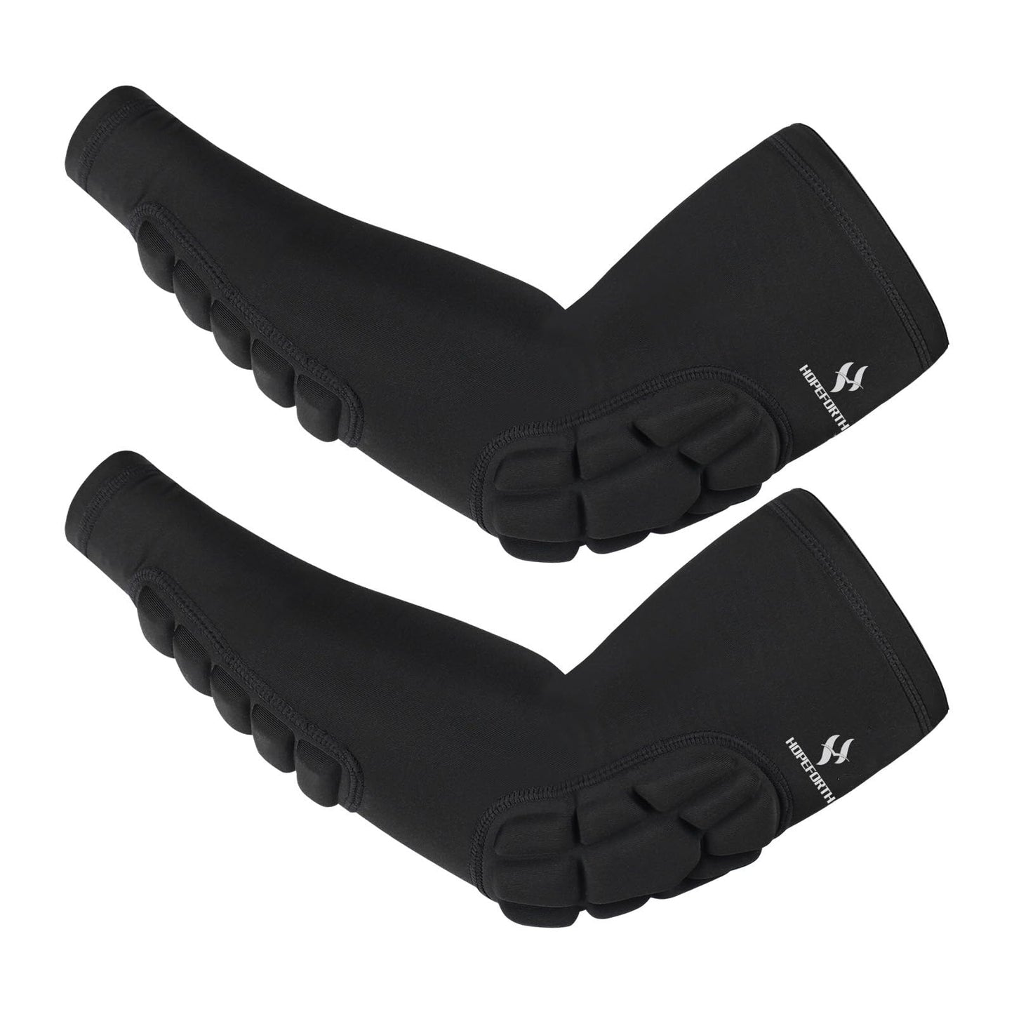 HOPEFORTH 2PCS Padded Elbow Forearm Sleeves Compression Arm Protective Support
