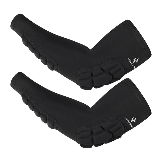 HOPEFORTH 2PCS Padded Elbow Forearm Sleeves Compression Arm Protective Support
