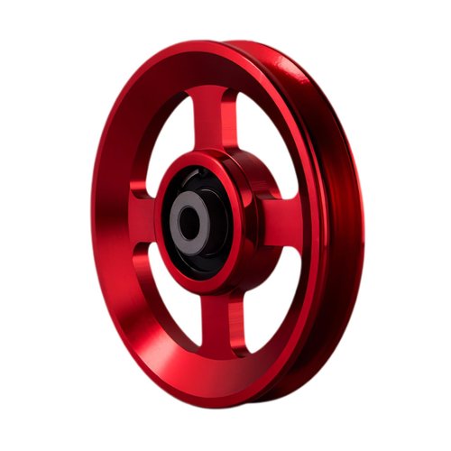 Gueiddi Aluminum GYM Pulley Wheel, Universal Aluminum Alloy Bearing Pulley Wheel for Cable Machine Gym Equipment Part Garage Door (Red 88-90mm)