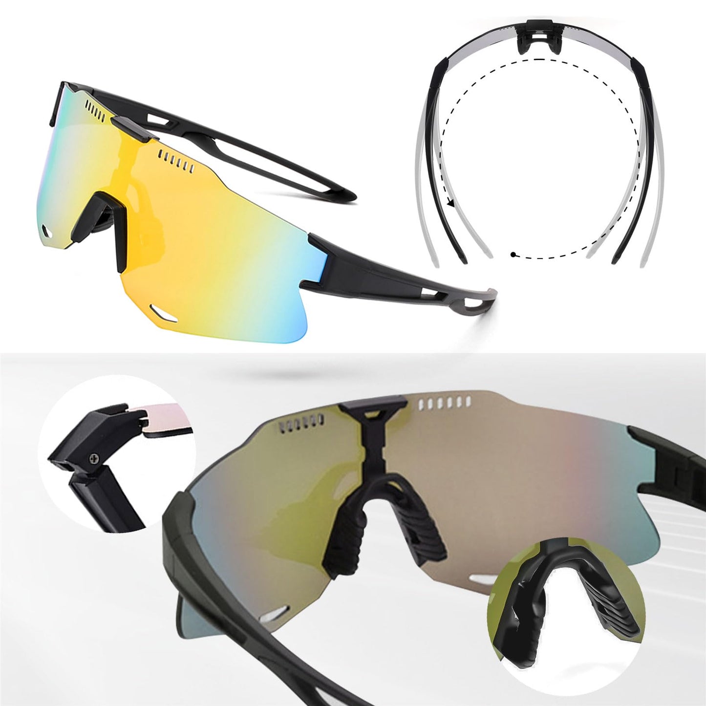 MICOTA Sports Polarized Sunglasses for Men Women，UV400 Sunglasses for Outdoor Sports、Cycling、Driving、Fishing、Running.(Sunglasses yellow)