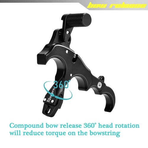 Nswern Bow Release Thumb Archery 3/4 Finger Release-Bow Trigger 360° Rotatable Thumb Release for Compound Bow