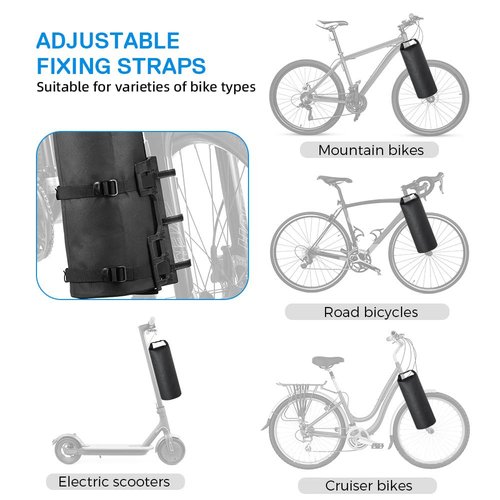 SOUUXIU 2Packs Bike Fork Bags Waterproof Roll Top Design 5L/7L Bicycle Dry Bag Fork Sacks Cycling Pack Bike Pannier for Moutain Bikes Road Bikes Electric Scooters