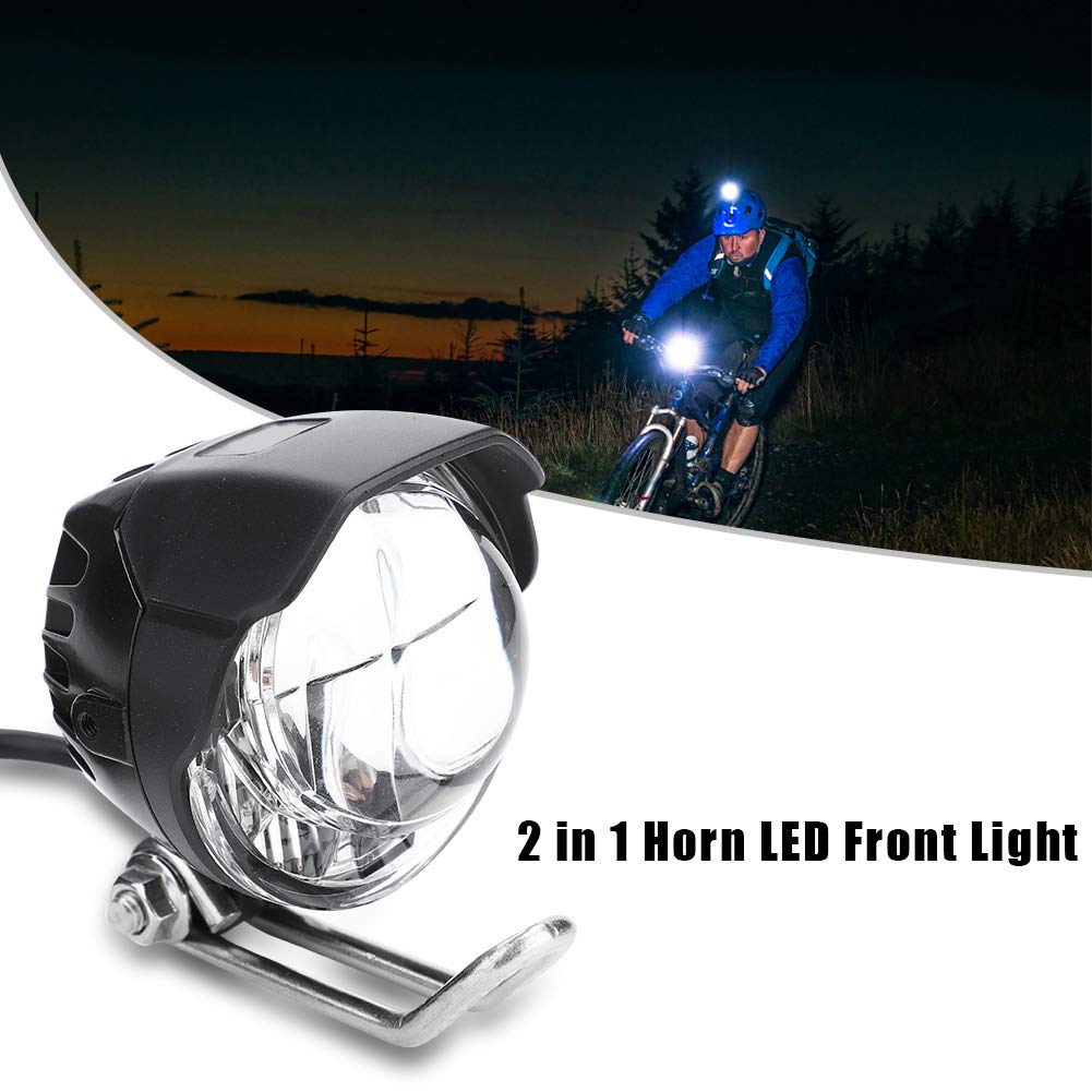 Horn Light, 12V-80V 2 in 1 Horn LED Electric Front Light for Electric Bike, Scooter, Etc