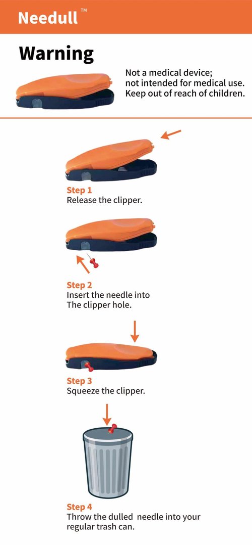 Classic Needle Clipper Needull – Biomimetic & Ergonomic Design with Human Factors Engineering – Includes Free Carry Bag for Safe, Easy Storage