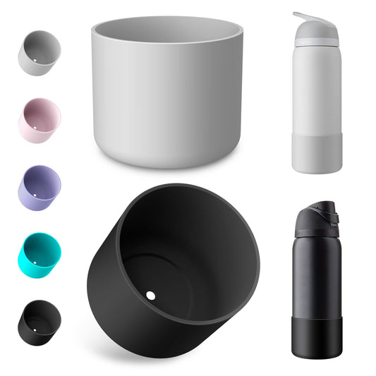 Airboat 2PCS Silicone Water Bottle Boot for Owala 24oz, Protective Bottom Bumper Anti-Slip Sleeve for FreeSip, Twist, and Flip Stainless Steel Bottles, Dishwasher Safe and BPA Free