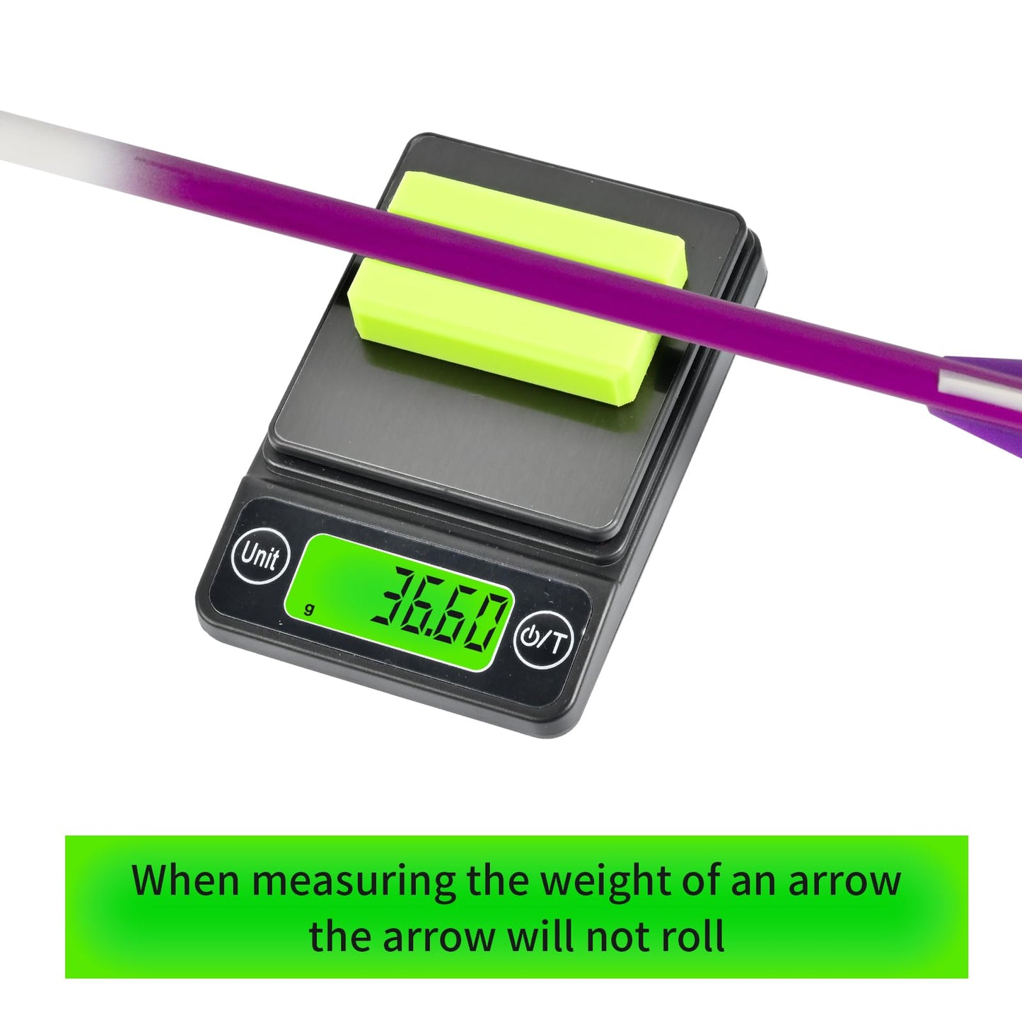 FENJANER Archery Scale with Arrow Holder - Large Backlight LCD Display - Easy to Read - 3086 Grains x 0.1gn - 200 Grams x 0.01g - Including Batteries