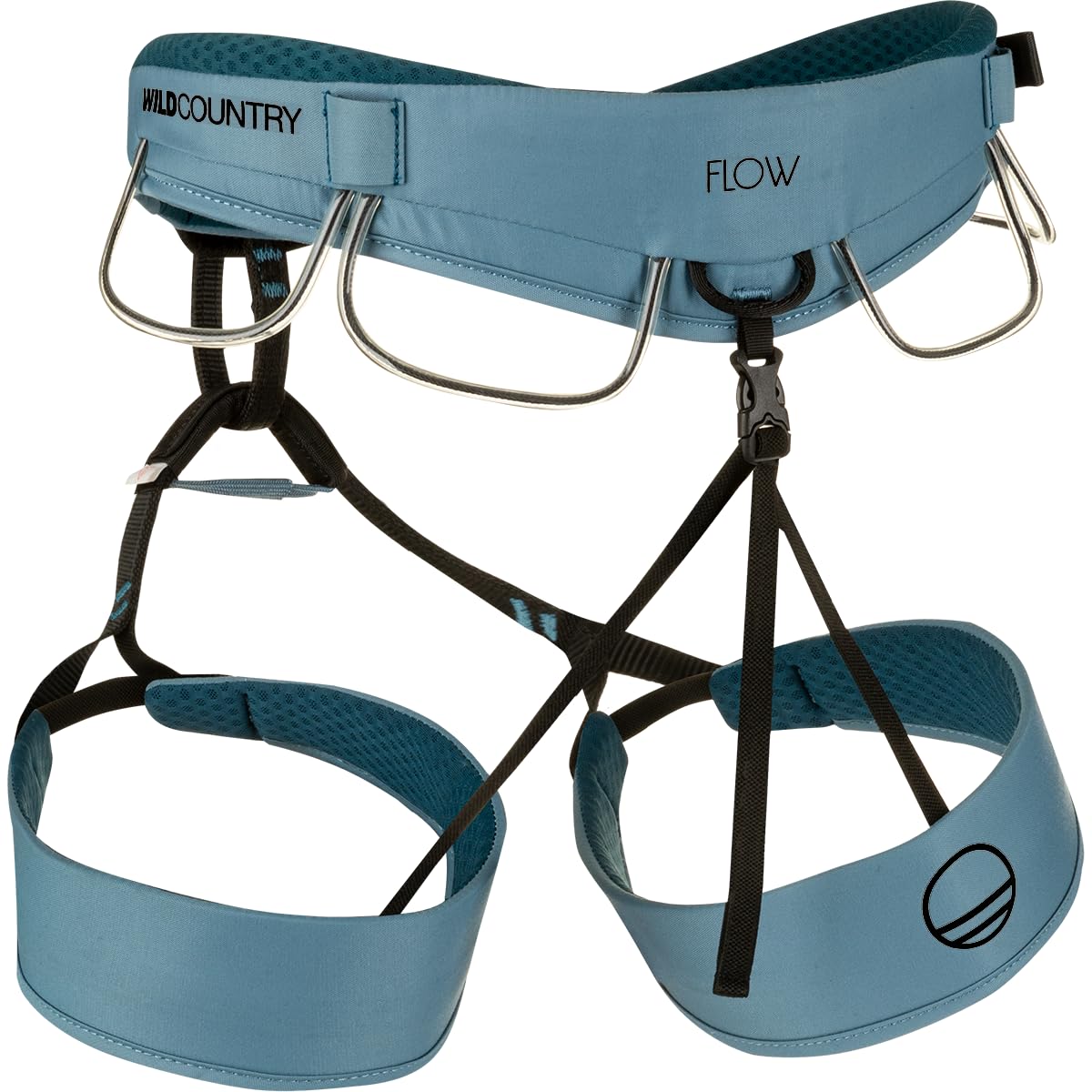 Wild Country Flow 2.0 Women’s Rock Climbing Harness - Adjustable Harness for Sport & Indoor Climbing - Deepwater/Petrol - Large