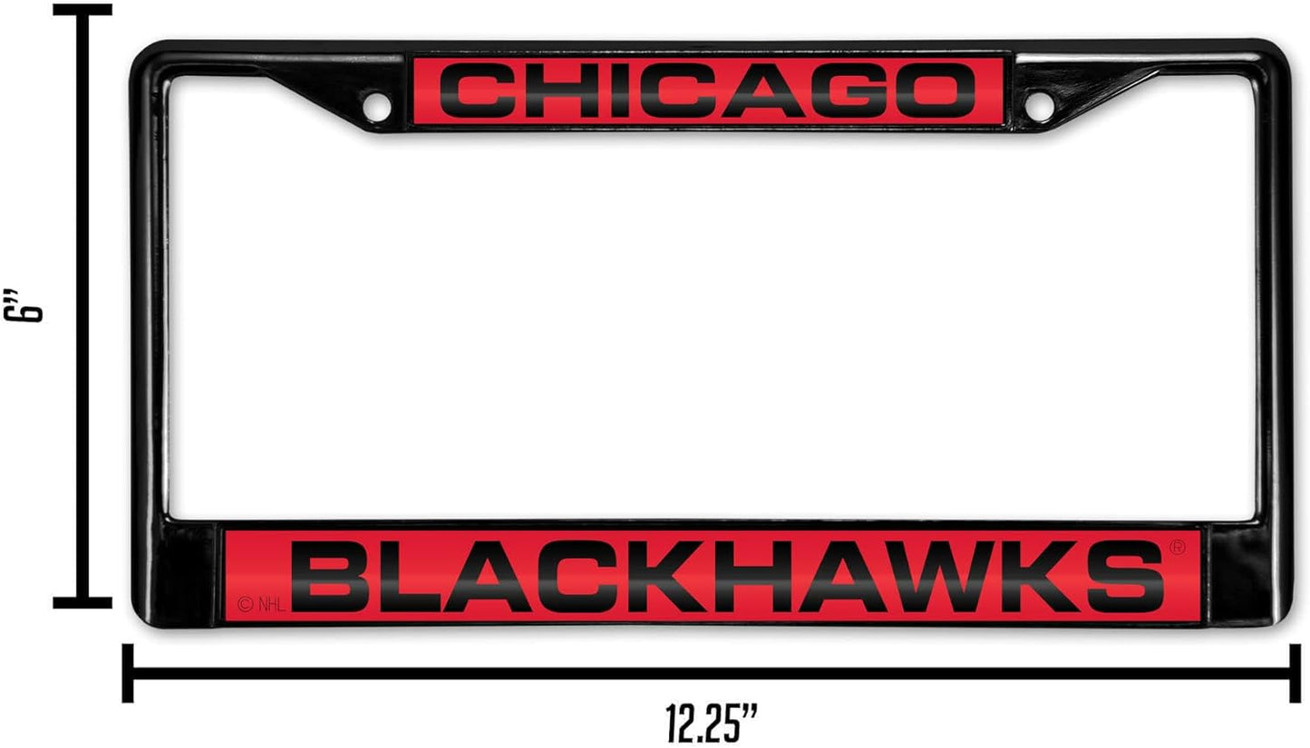 NHL Detroit Red Wings Laser Cut Chrome Frame - 12" x 6" Car Accessory