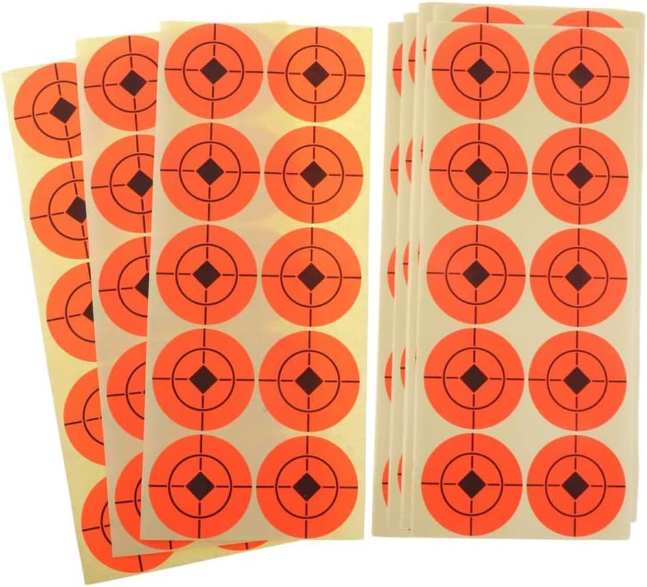 Stick On Targets Spots 1.5 inch Target Pasters Paper Stickers for Air Rifle Gun Shooting (Orange 250 Per Pack)
