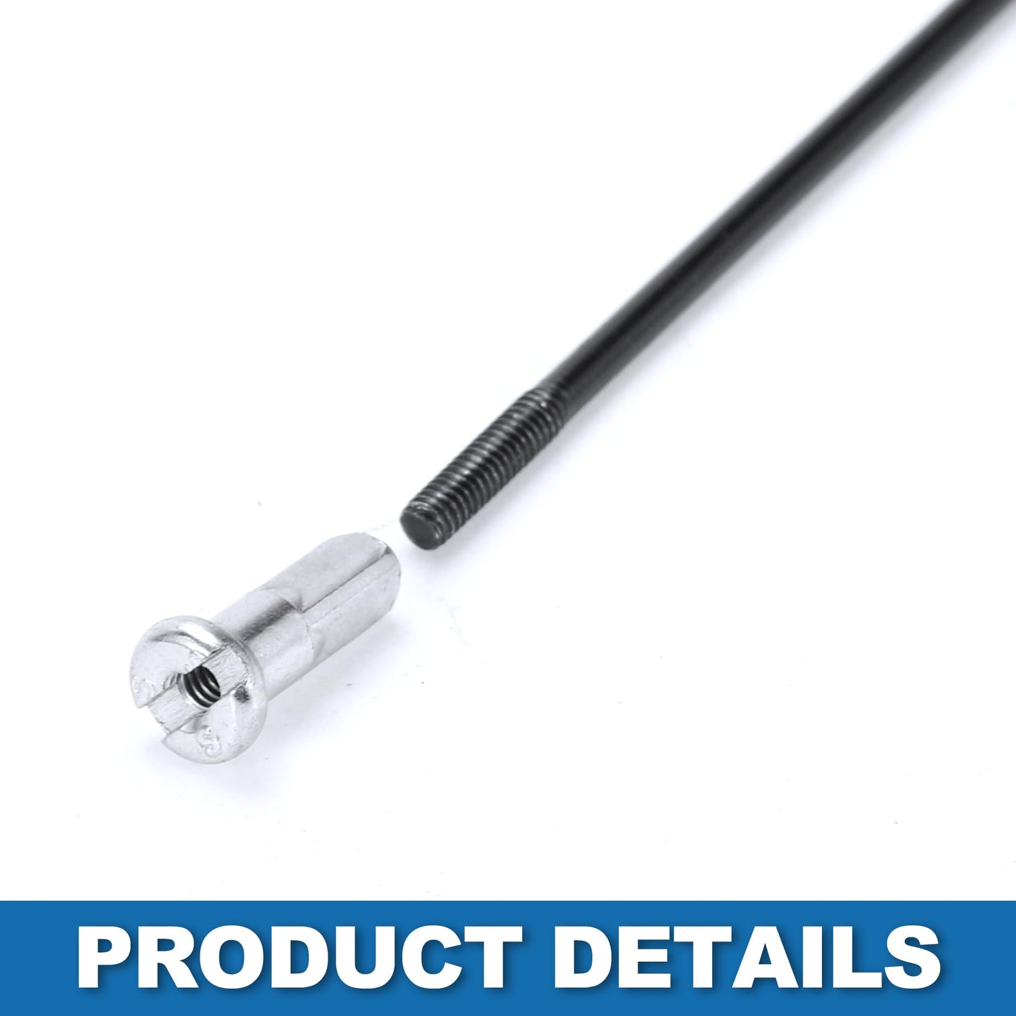 A ABSOPRO Bike Bicycle Spokes 14G 280MM Mountain Bike Spokes Steel Black 36Pcs