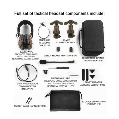 SINARISOFT Tactical Electronic Headset Hearing Protection Bluetooth Silicone Earmuffs For Helmet Noise Reduction