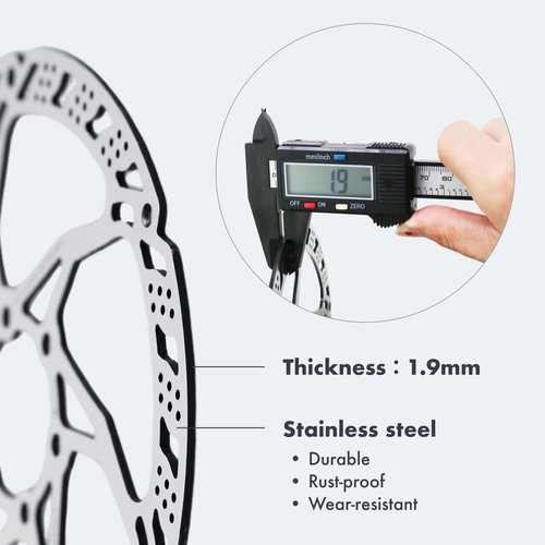 DJC Bike Brake Disc Rotor MTB Brake Disc 160 180 203mm with 6 Bolts Stainless Steel for Road Bike Brake Rotor (2pcs 180mm)