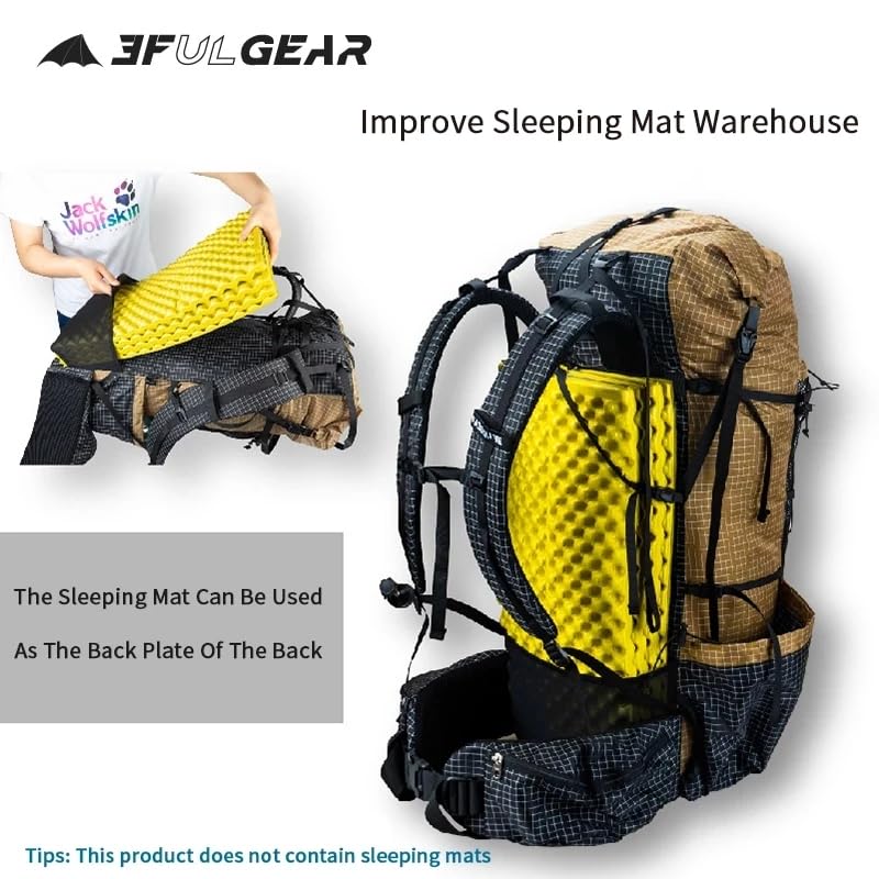 Acqorad 3F UL GEAR QiDian Pro UL 46+10L Backpack Outdoor Climbing Bag Camping Hiking Bags UHMWPE ultralight (Black)