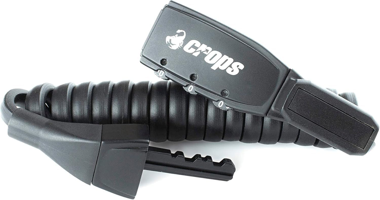 K3-BIRO Bike Lock Cable with 4mm Double Wire 4ft Black, Anti-Theft 3-Digit Resettable Combination Cable Lock with Under-Saddle Mounting Bracket