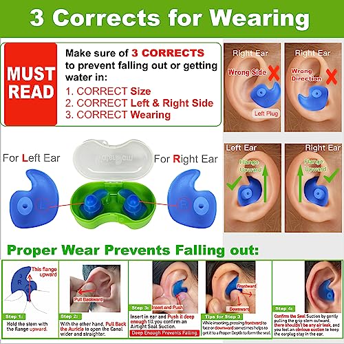 WaterDam A-Series Swimming Ear Plugs - Size 1A+1 Toddler & Kids Waterproof Ear Protection