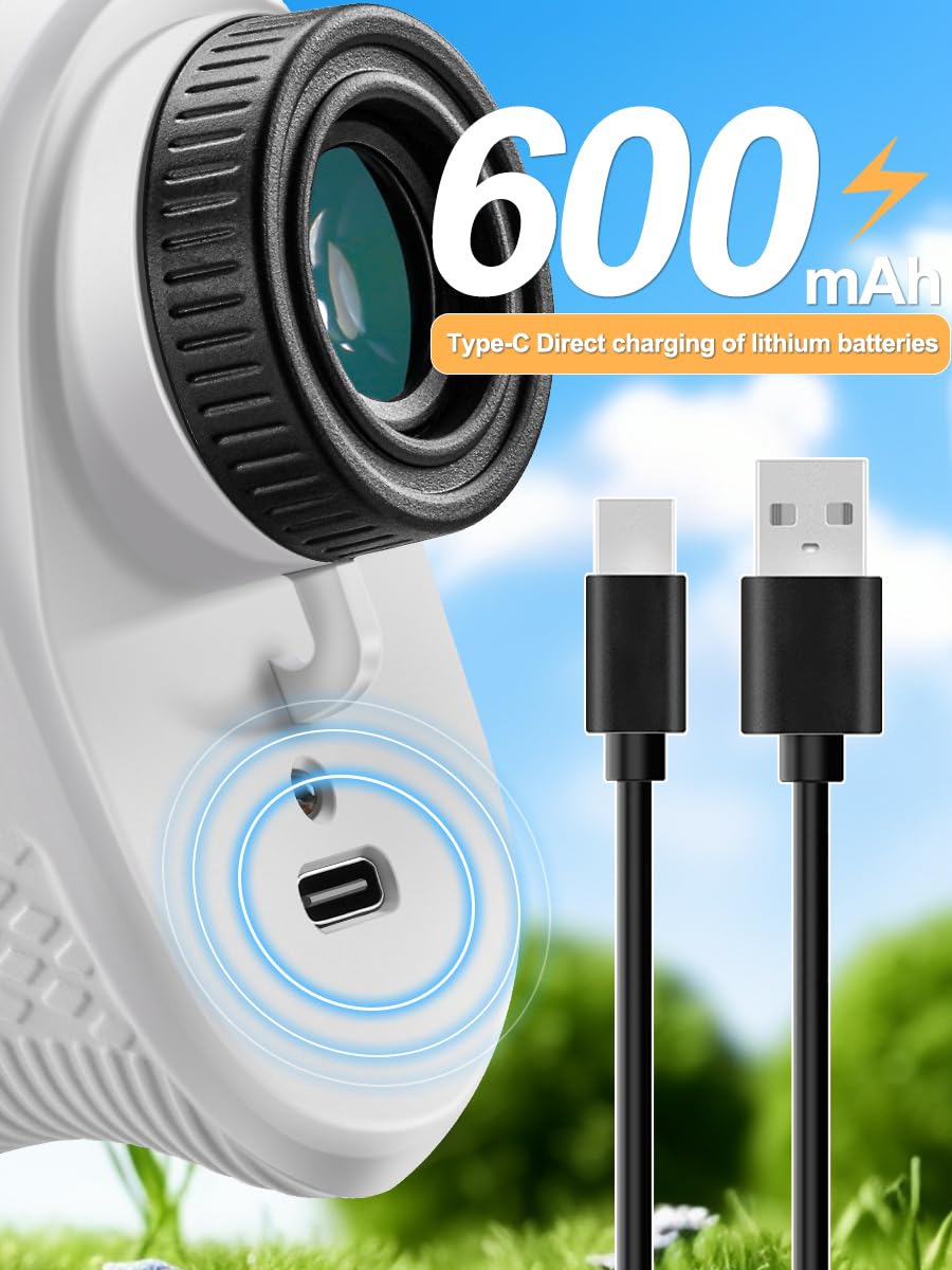 Golf 1200 Yards Laser Rangefinder with Slope and Pin Lock Vibration Mode Continuous Scan 7X Magnification Range Finder with Rechargeable Battery,High-Precision Flag