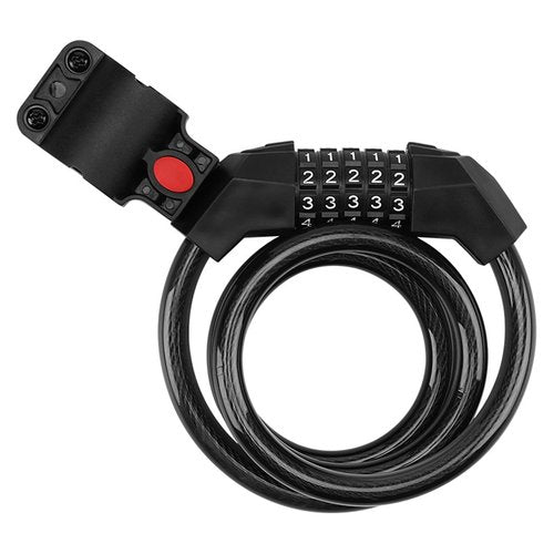 Bike Lock Cable 5 Digit Combination High Security Resettable Cable Lock Anti-Theft Accessories for Mountain Bike Road Bicycle Electric Bike Scooters