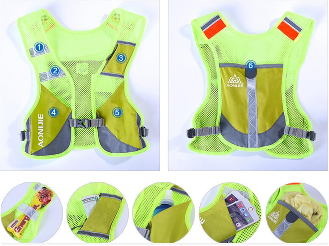 Achsoo Ultralight Marathon Reflective Running Vest Backpack Trail Marathon Hiking Hydration Backpack Pack Bags Outdoor Sport Bag (Pink)