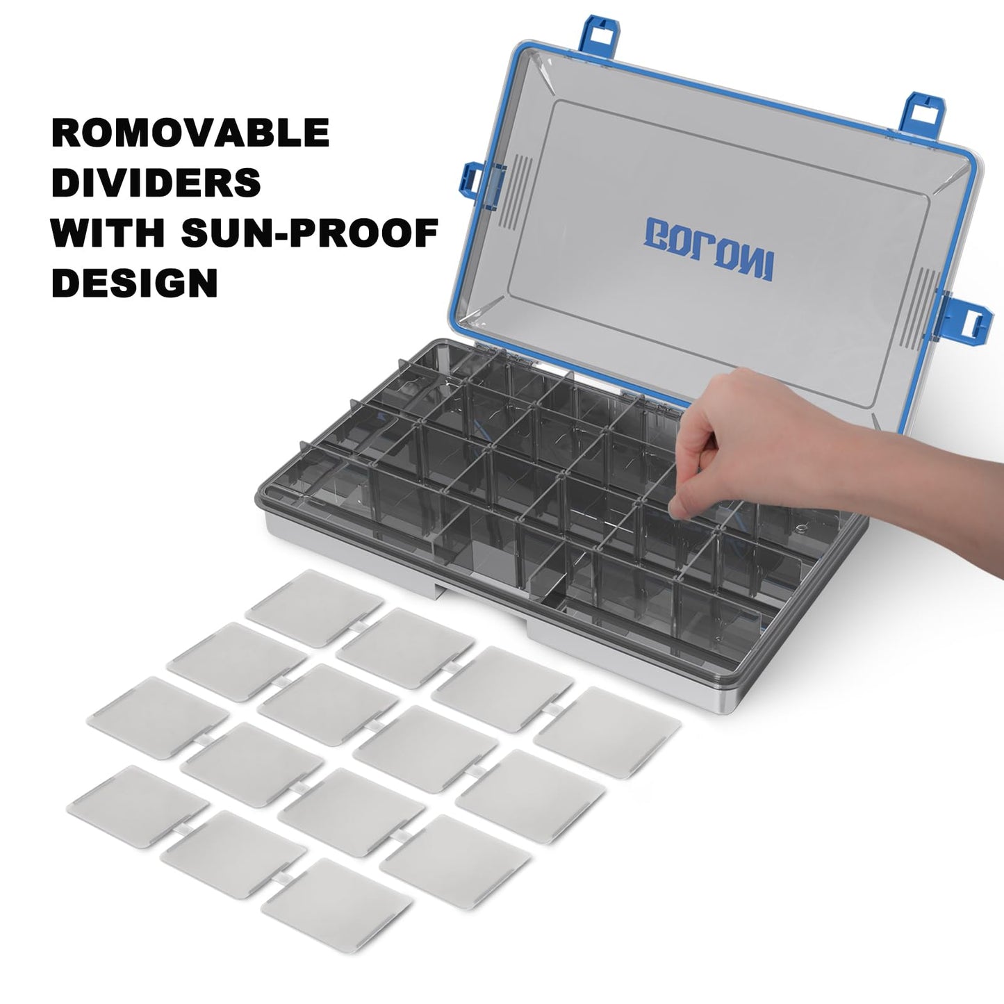 Goloni 3700 Tackle Box Waterproof,Fishing Gifts for Men,Plastic Organizer Box with Adjustable Dividers 4 Packs