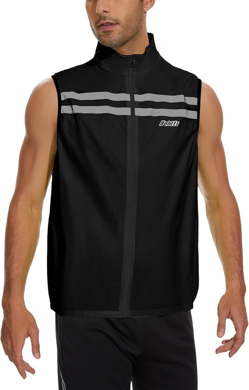bpbtti Men's Hi-Viz Safety Running Cycling Vest Sleeveless Windbreaker vests- Windproof and Reflective