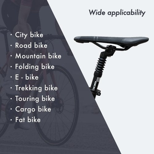 DJC Bike Suspension Seatpost Shock Absorber Damper Rubber Seat Post 25.4 27.2 28.6 30.4 30.9 31.6 mm Lightweight Aluminum(25.4mm Black)