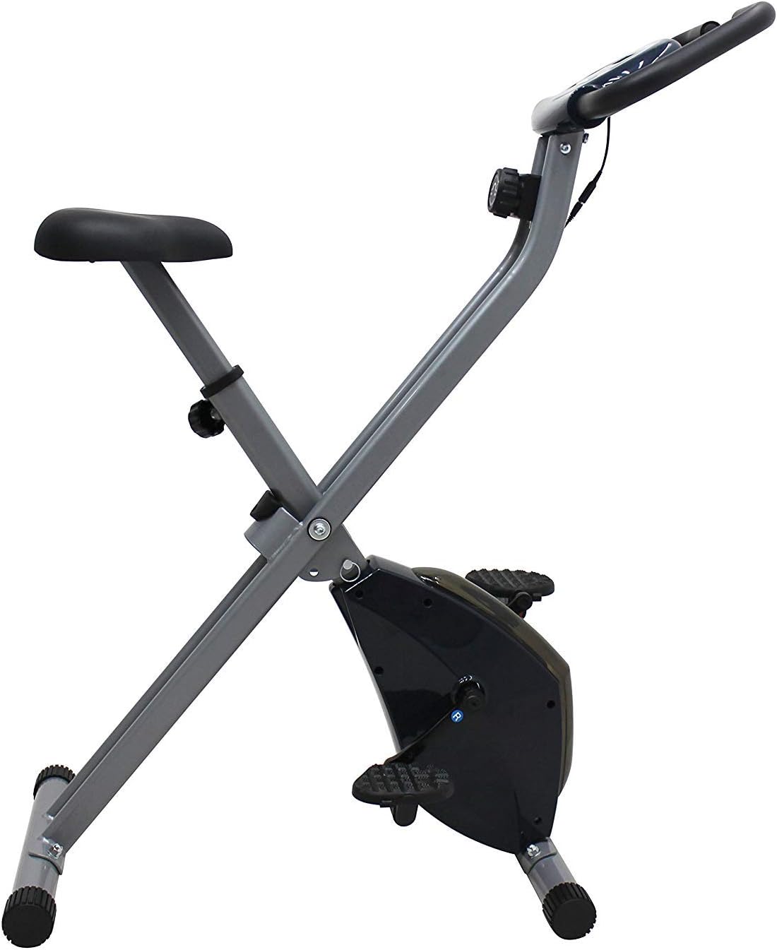 iLIVING USA Folding Upright The X-Bike with Calorie Counter, Grey
