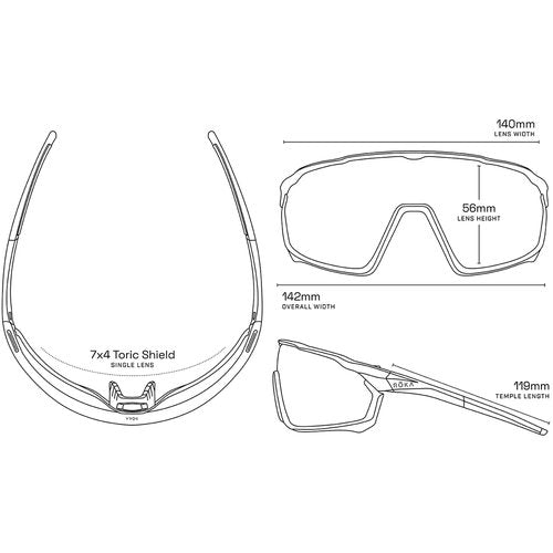 ROKA CP-1 Advanced Sports Performance Ultra Light Weight Sunglasses - Matte Black Frame - Dark Carbon Lens