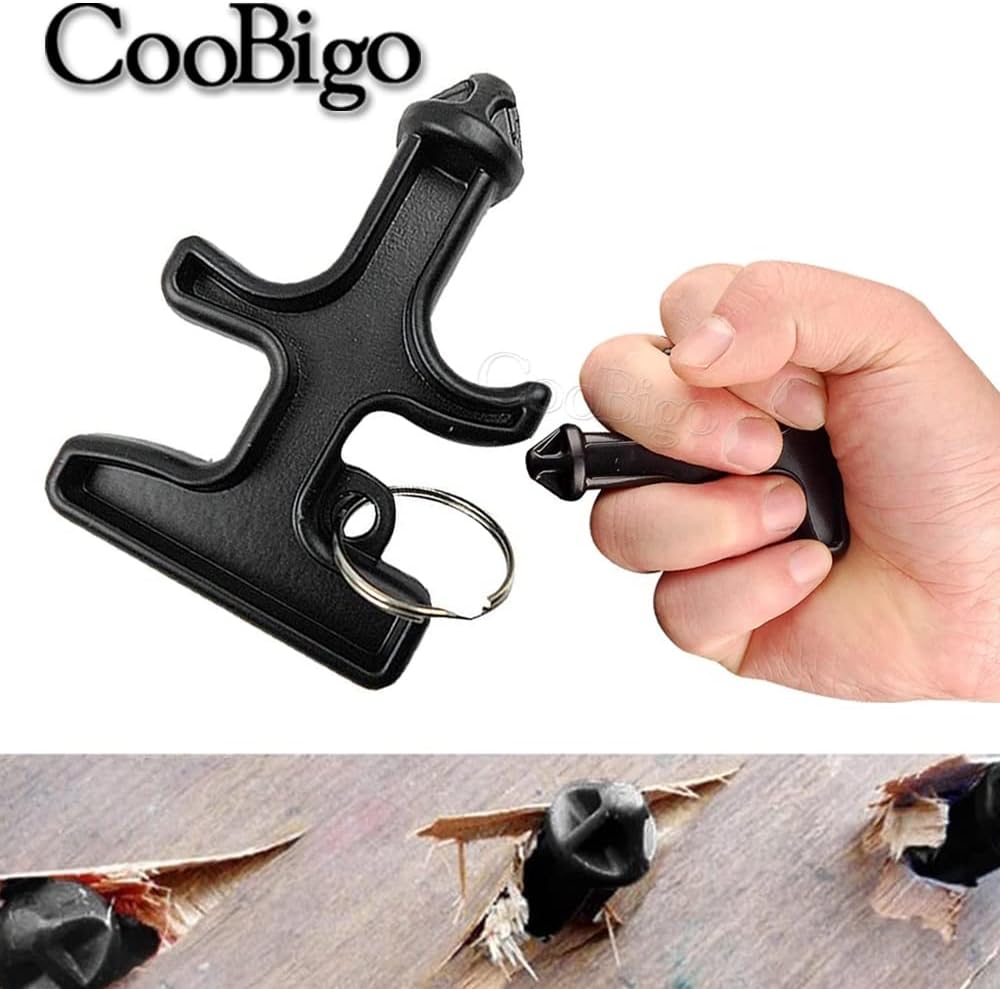 3pcs Pack Mixed Colors Portable Stinger Duron Steel Drill POM Protect Combat Tool Key Chain Outdoor Camping Survival Tactical Kits (Mixed 3 Colors in Package)