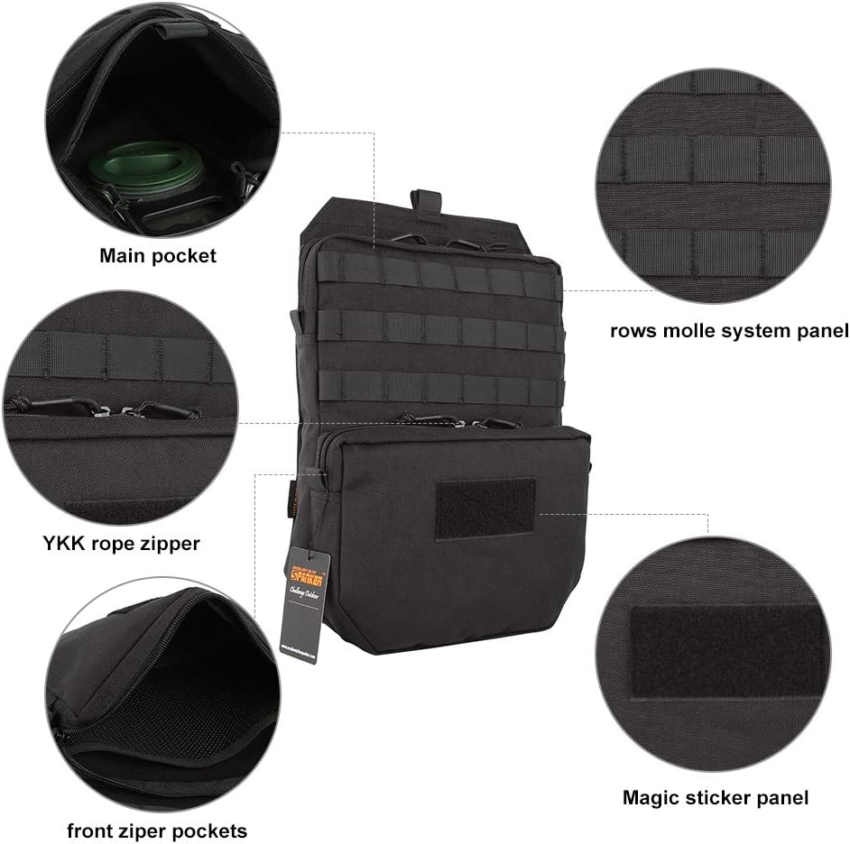 EXCELLENT ELITE SPANKER Tactical MOLLE Hydration Pack for 3L Hydration Water Bladder Molle Vest Accessory