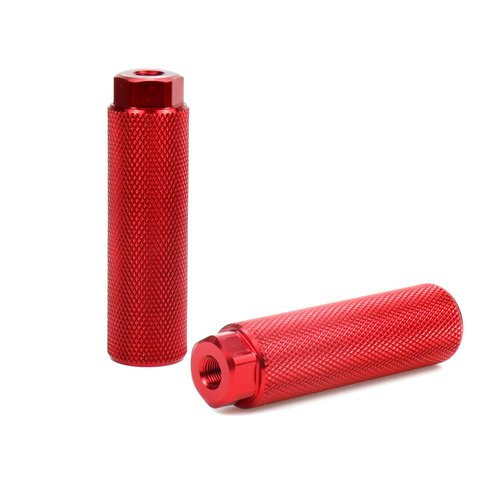 Pufguy 2 Pair Bike Pegs Aluminum Alloy Bike Foot Pegs 4 Inch Bicycle Foot Pegs,Red Fit 3/8 inch Axles