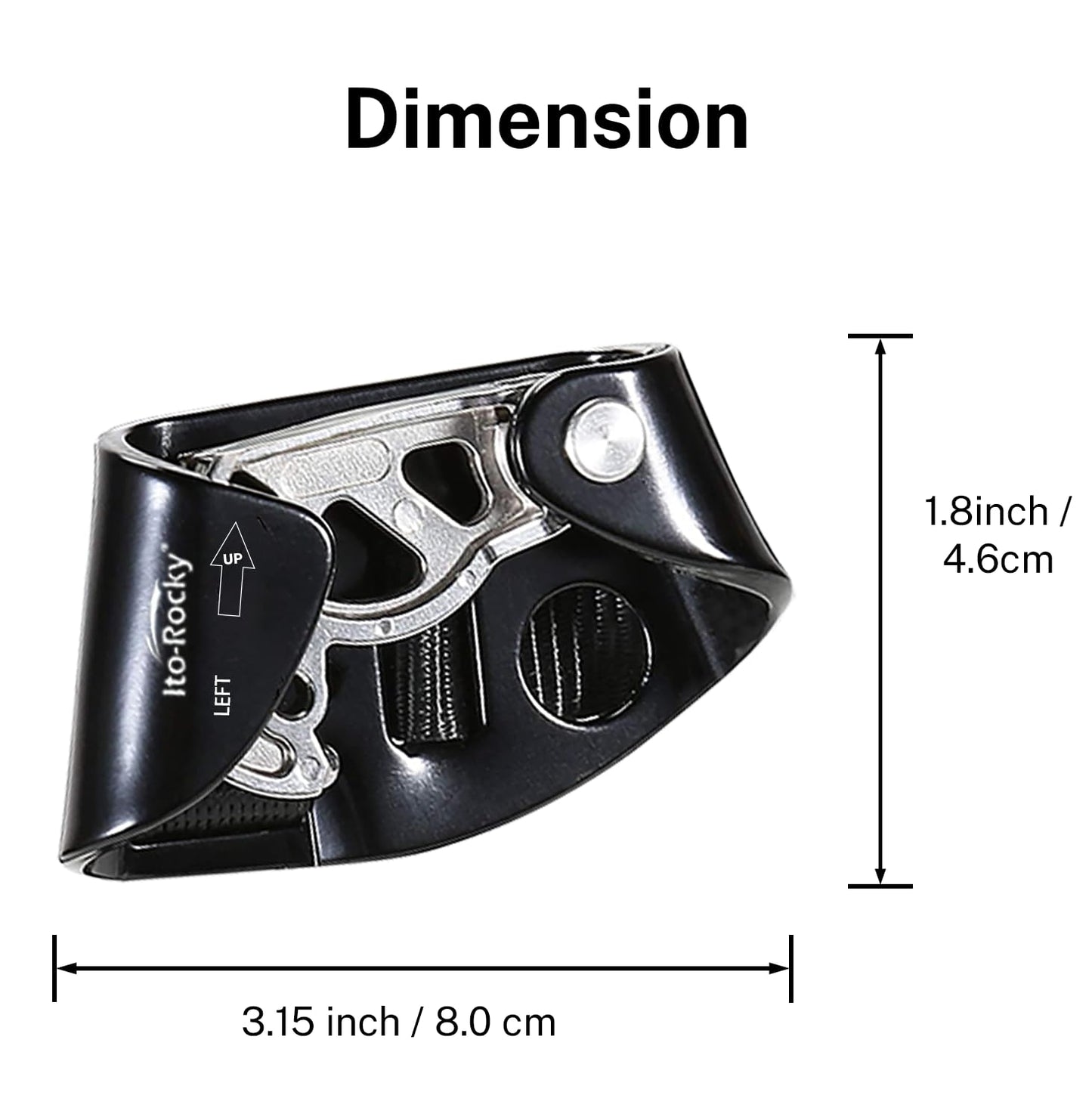 Ito Rocky Foot Ascender Riser - Rope Climbing Equipment for SRT Climbing & Tree Arborist Climbing Device - Left Black