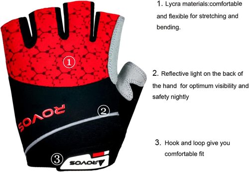 Men & Women Cycling Gloves - 5mm Padded Half Finger Breathable Mountain & Road Biking Gloves