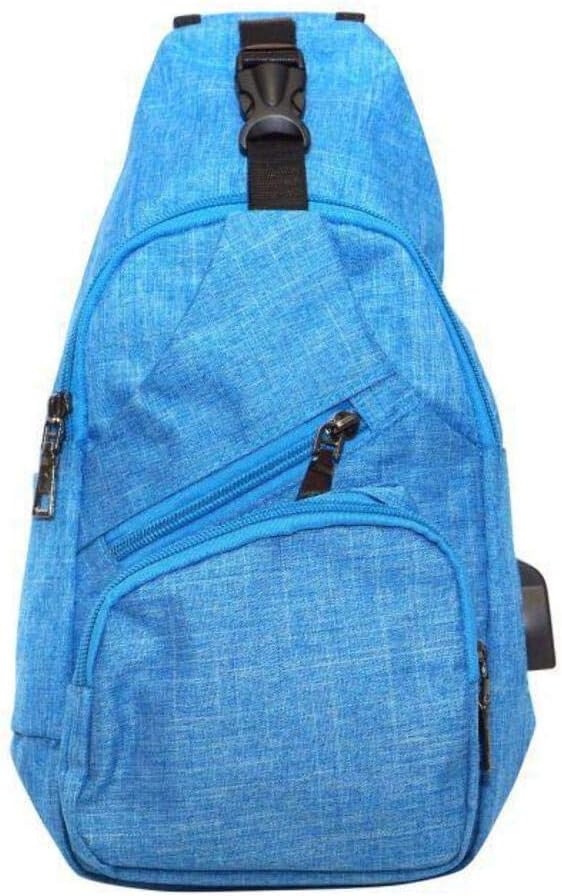 Anti-Theft Daypack Crossbody Sling Backpack, USB Charging Connector Port, Lightweight Day Pack for Travel, Hiking, Everyday, Regular, Black