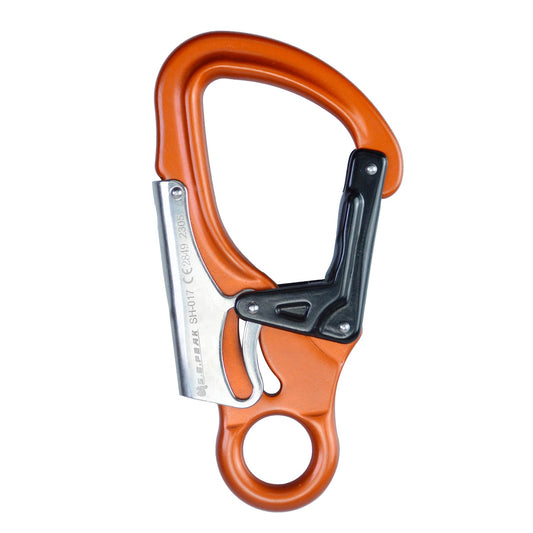S.E.PEAK 25kN Aluminum Snap Hook, Lightweight Double Lock Captive Eye Forged Hook Clip, Rescue Gear Equipment for Climbing, Tree Work